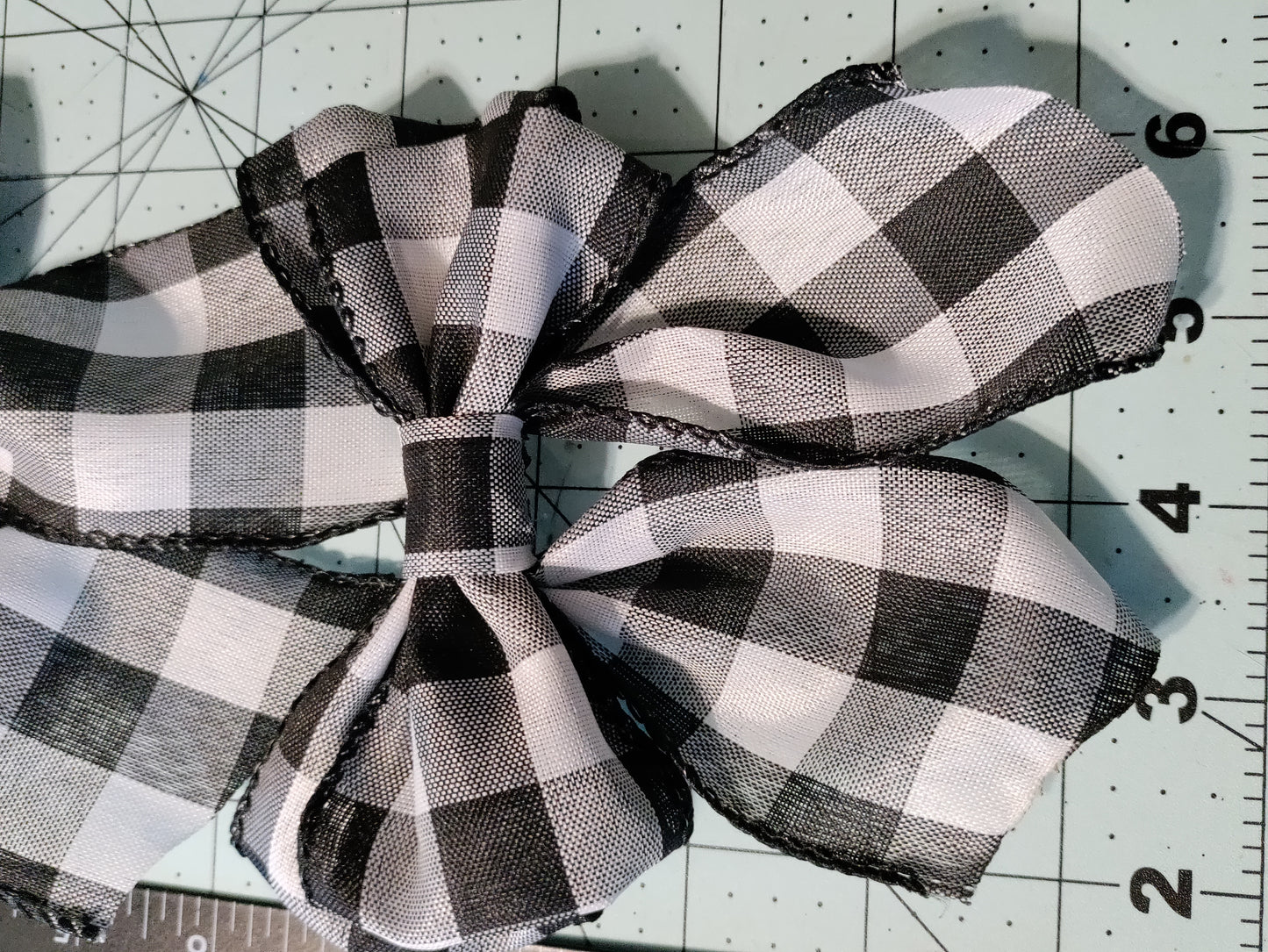 Black and White Checkered Board Hair Bow