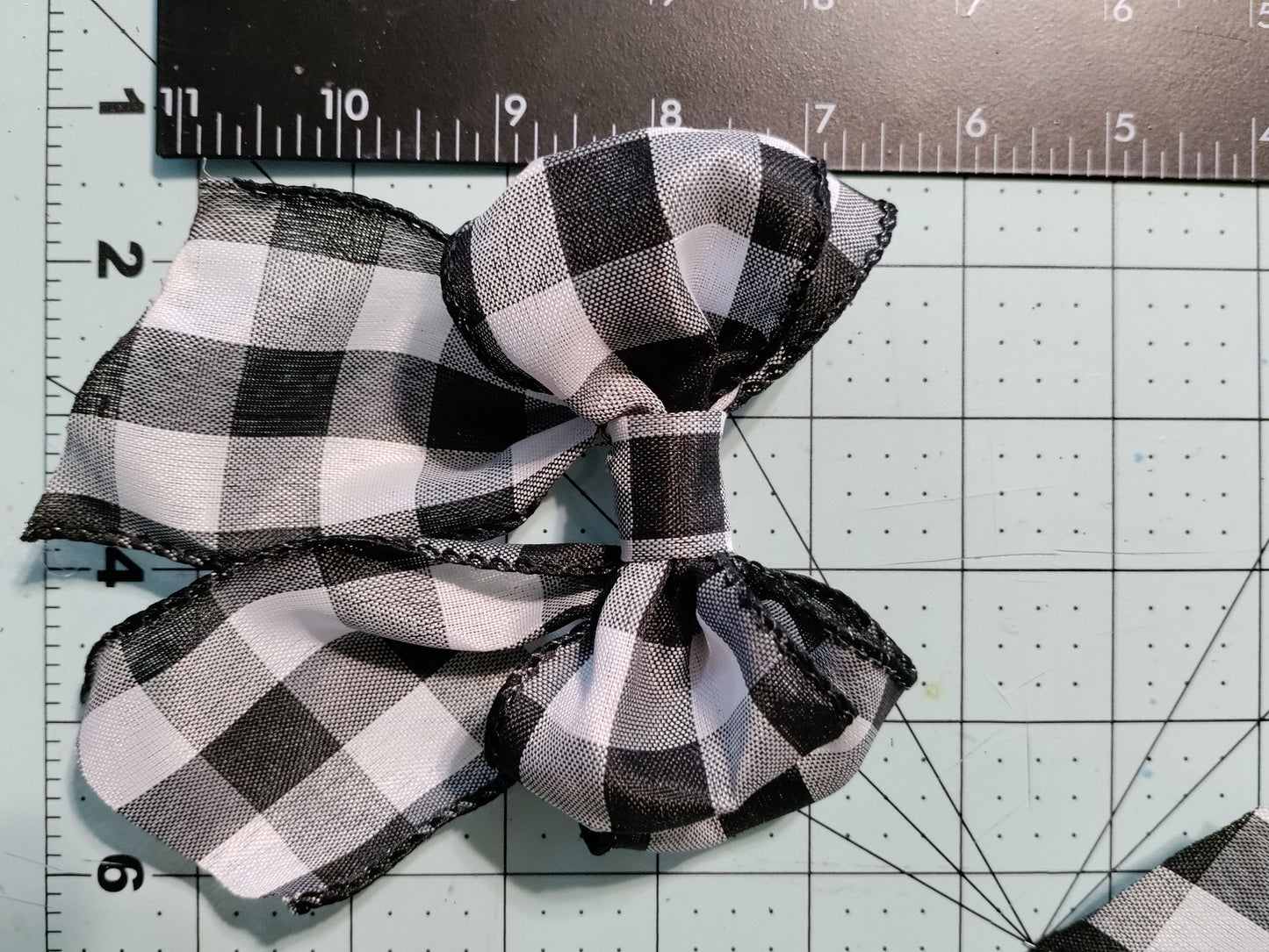 Black and White Checkered Board Hair Bow