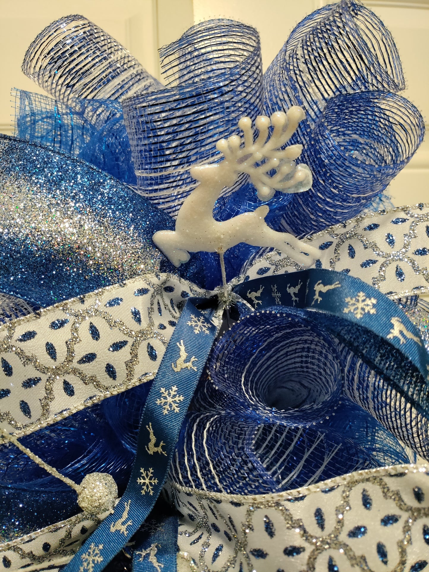 Blue White and Silver Door Swag/Centerpiece