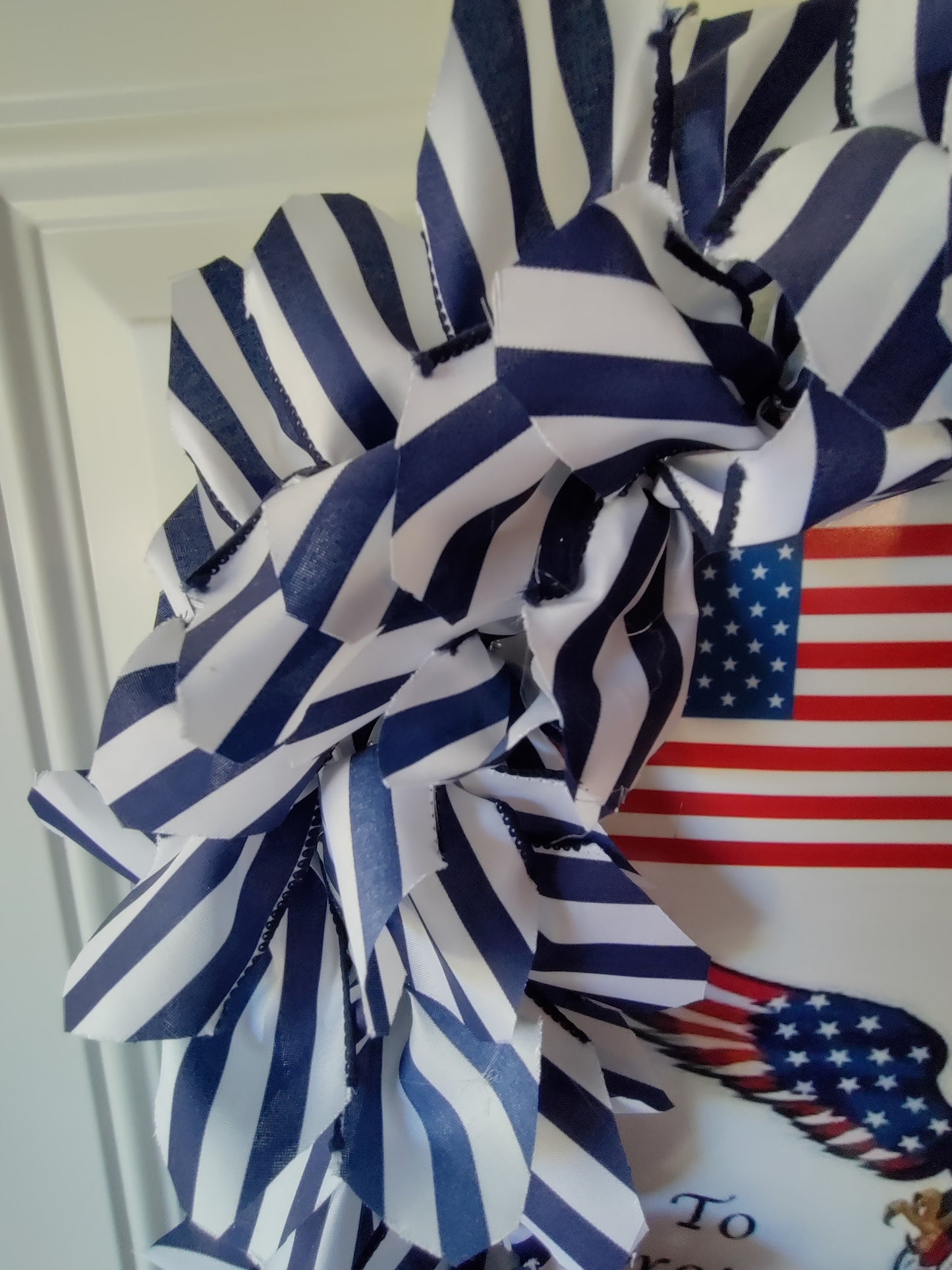 Blue and White Patriotic Wreath