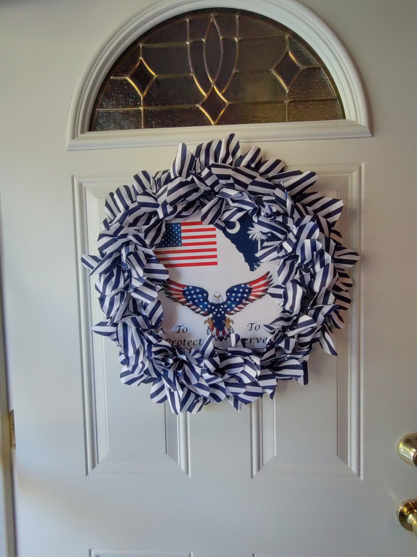 Blue and White Patriotic Wreath