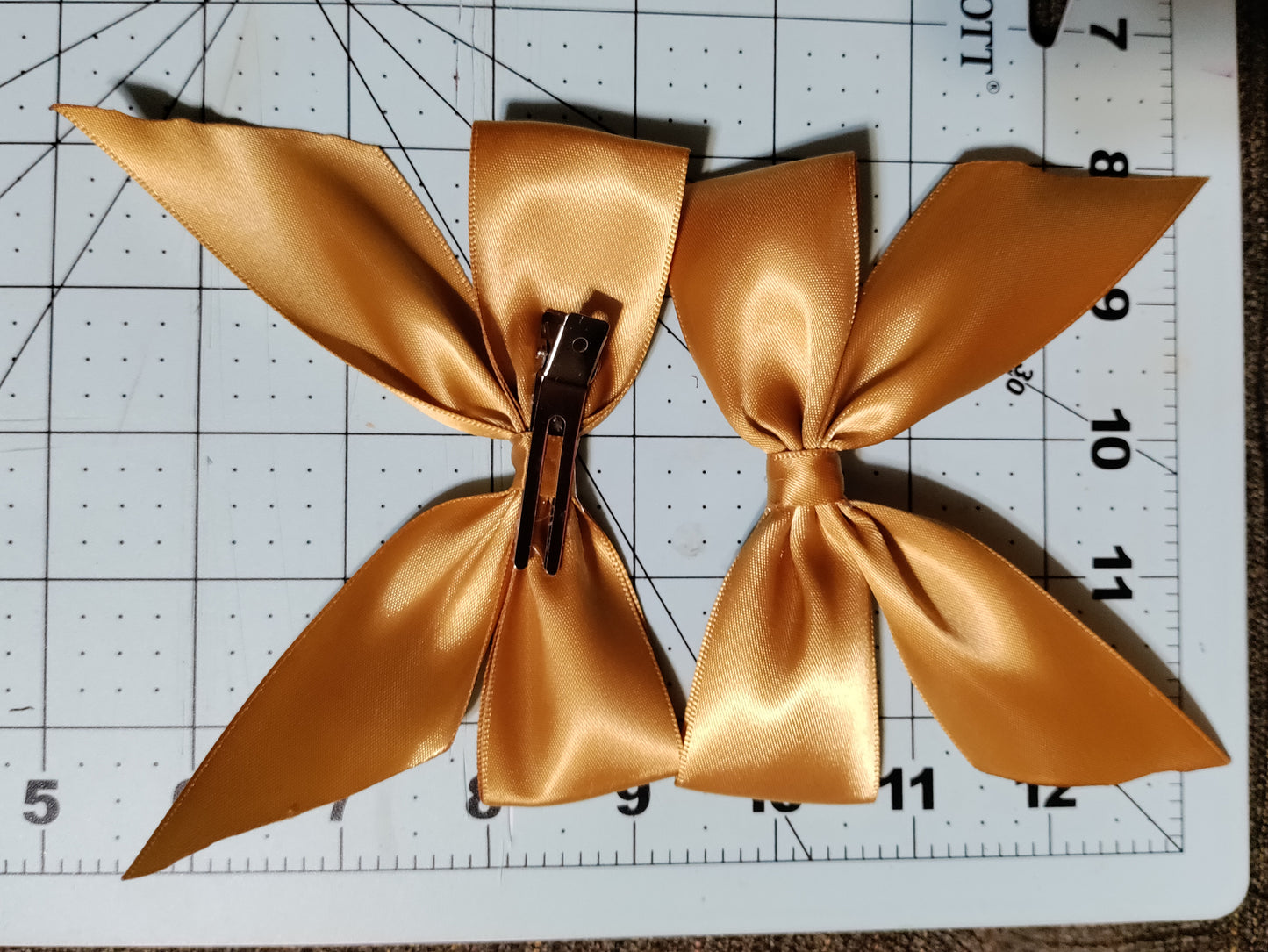 Gold Hair Bow with Tail