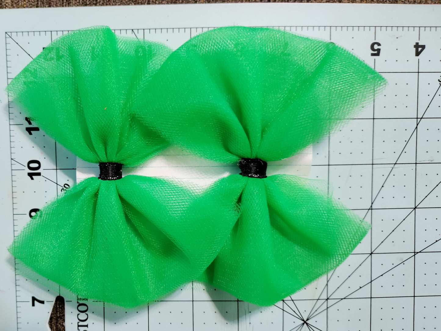 Green Tulle Hair Bow
