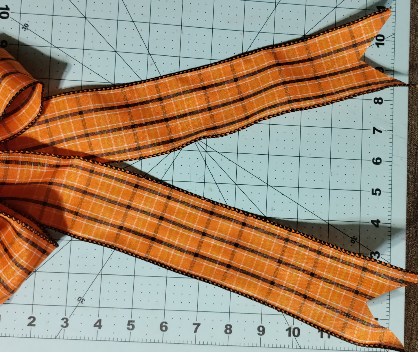 Orange with Black, White, and Yellow Stripes Bow with Tail