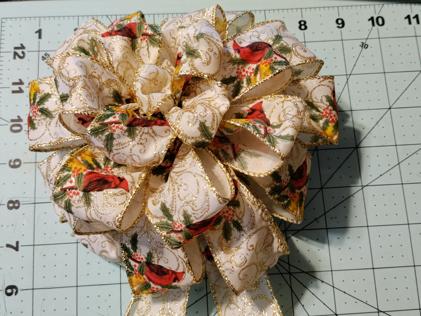 Red Cardinals with Gold Trimmings Bow