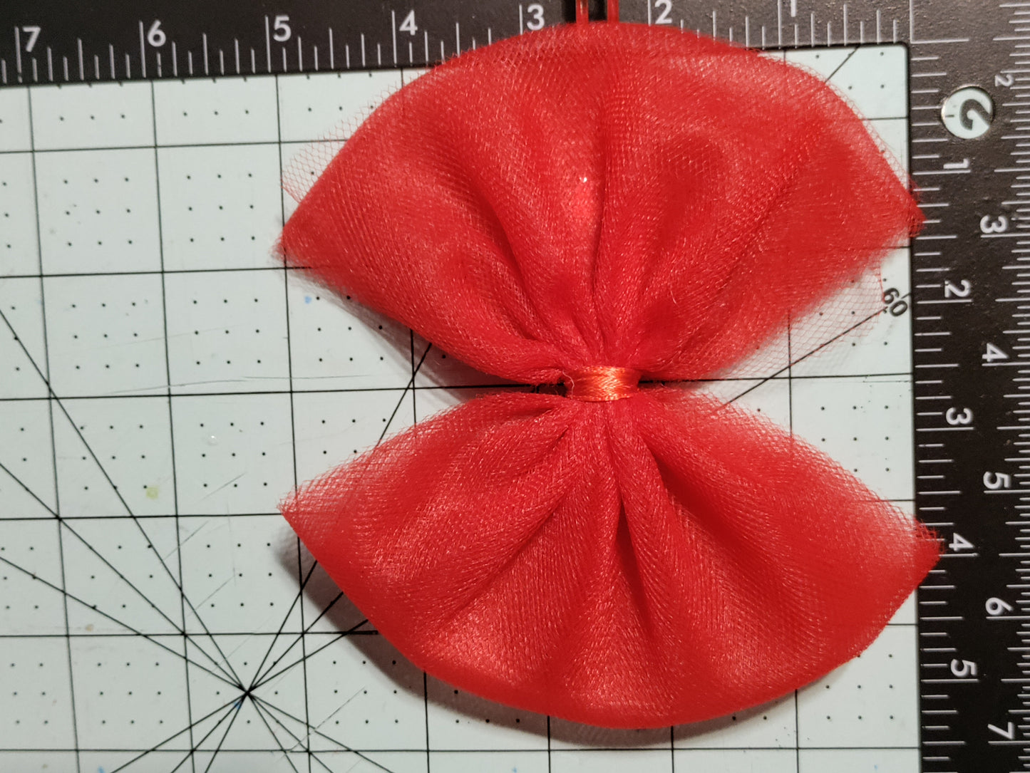 Red Tulle Hair Bow