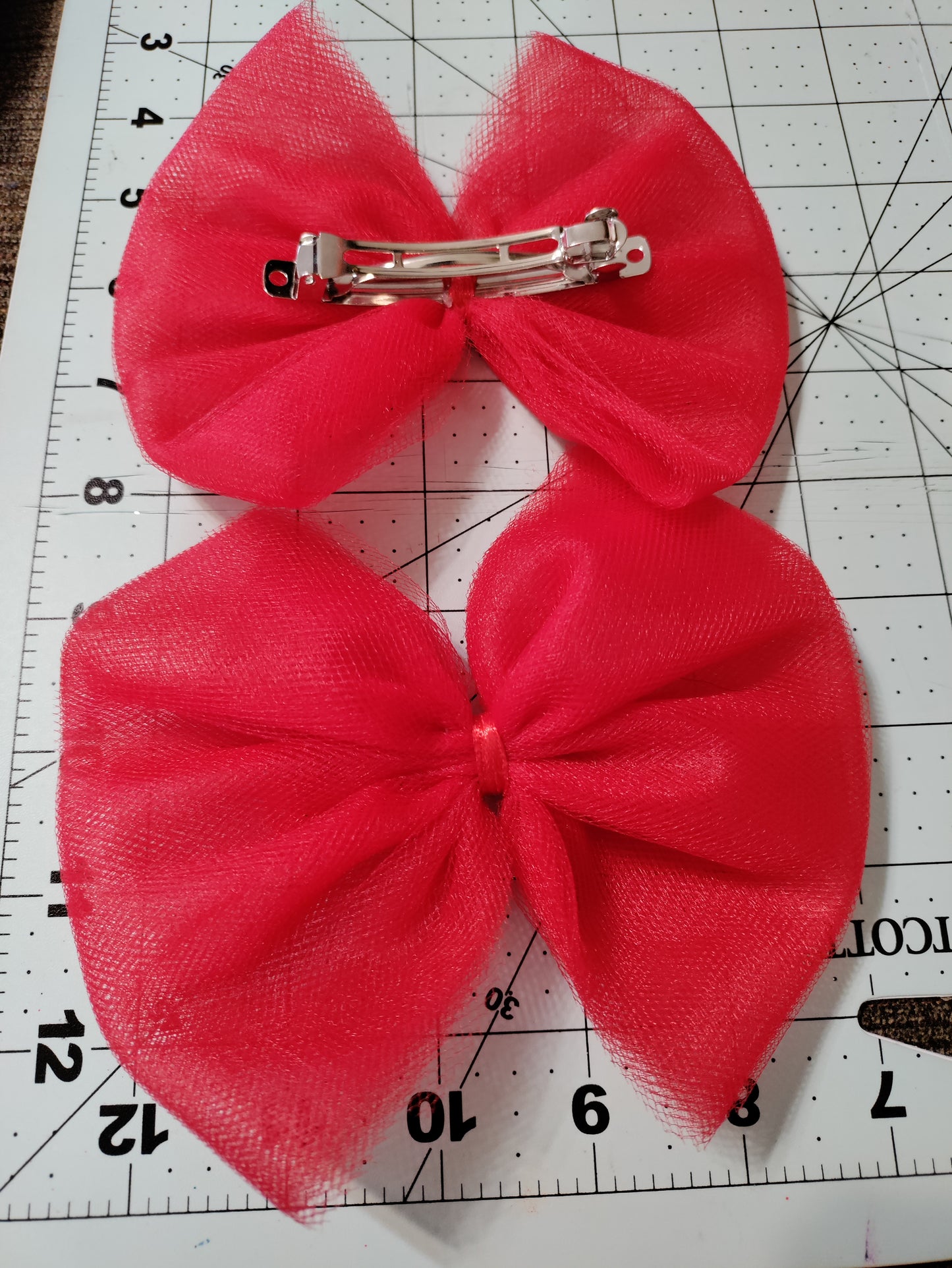 Red Tulle Hair Bow