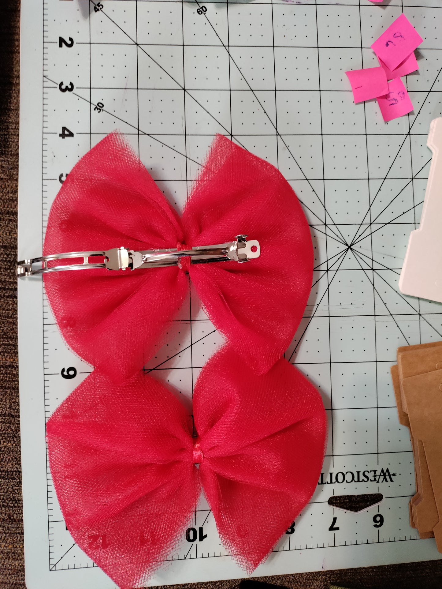Red Tulle Hair Bow