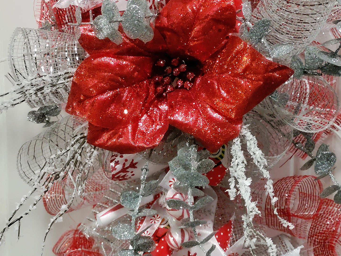Red White and Silver Swag/Centerpiece