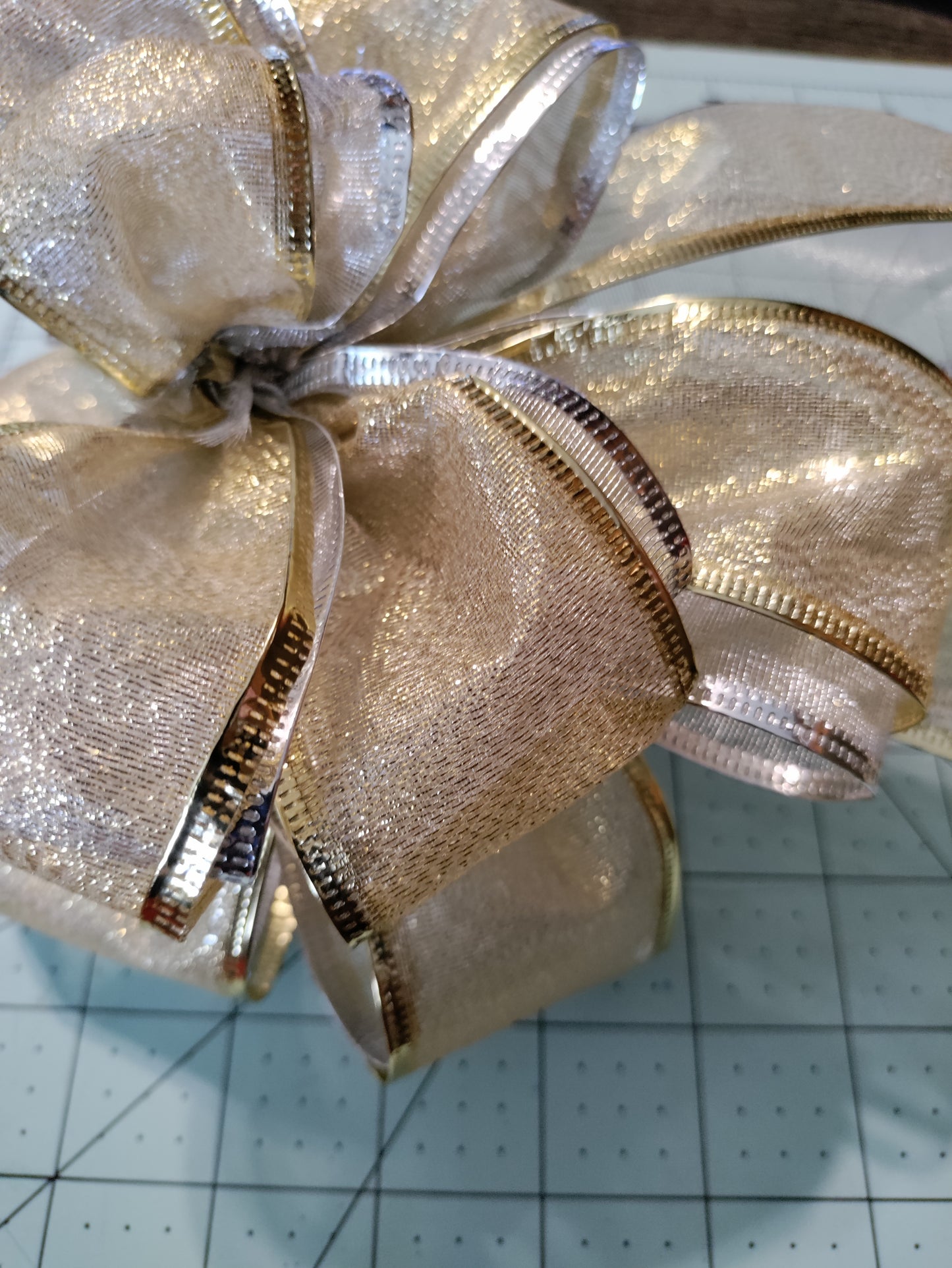 Silver and Gold Wired Bow