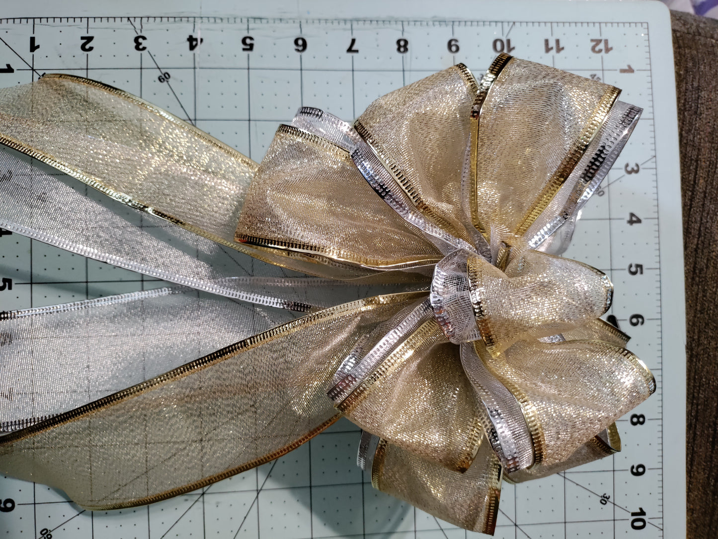 Silver and Gold Wired Bow