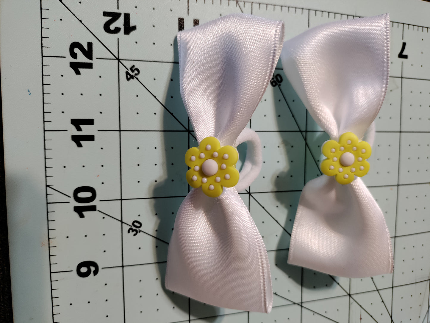 White Satin Hair Bow