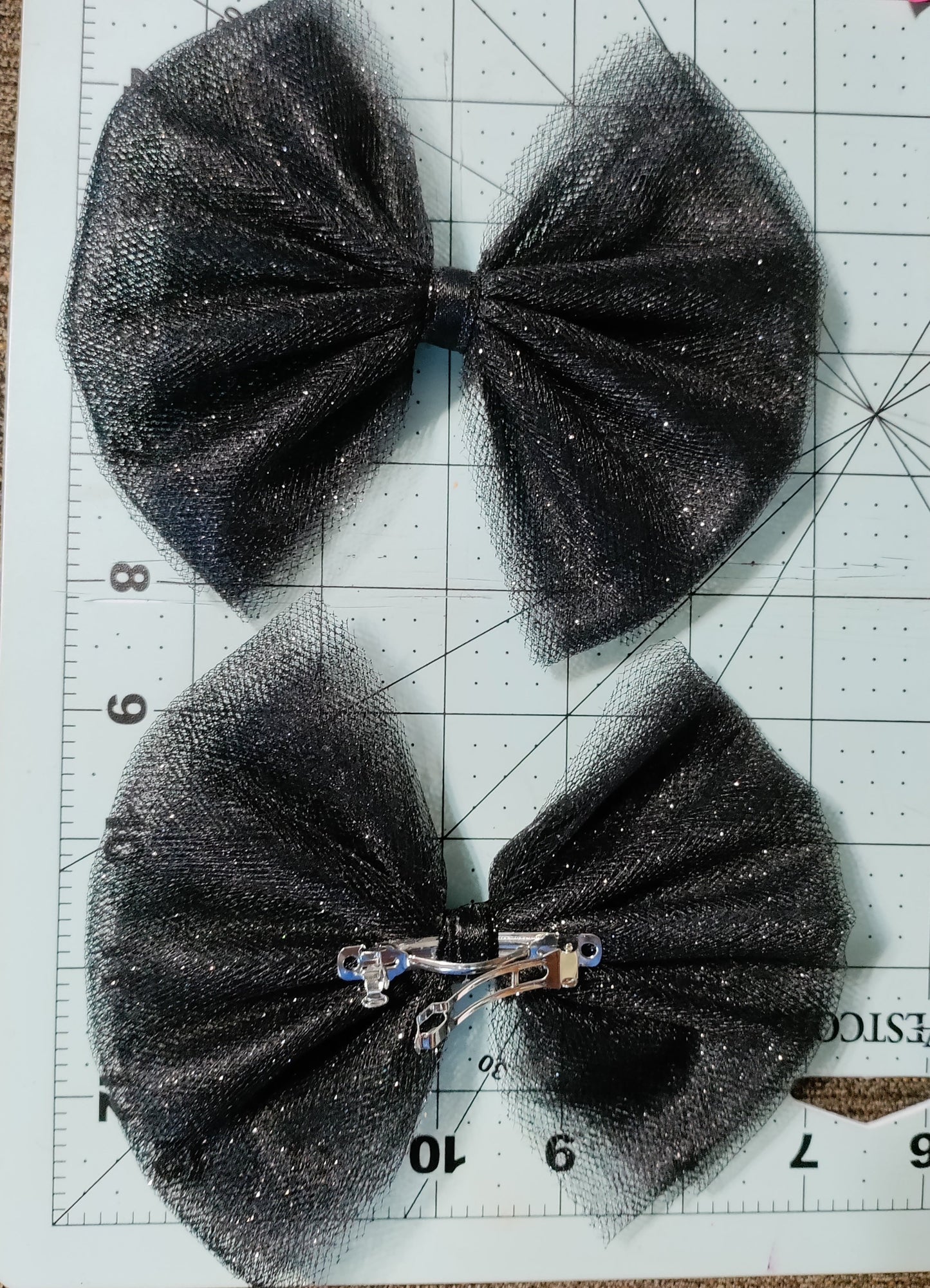 Black Tulle Hair Bow