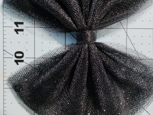 Black Tulle Hair Bow