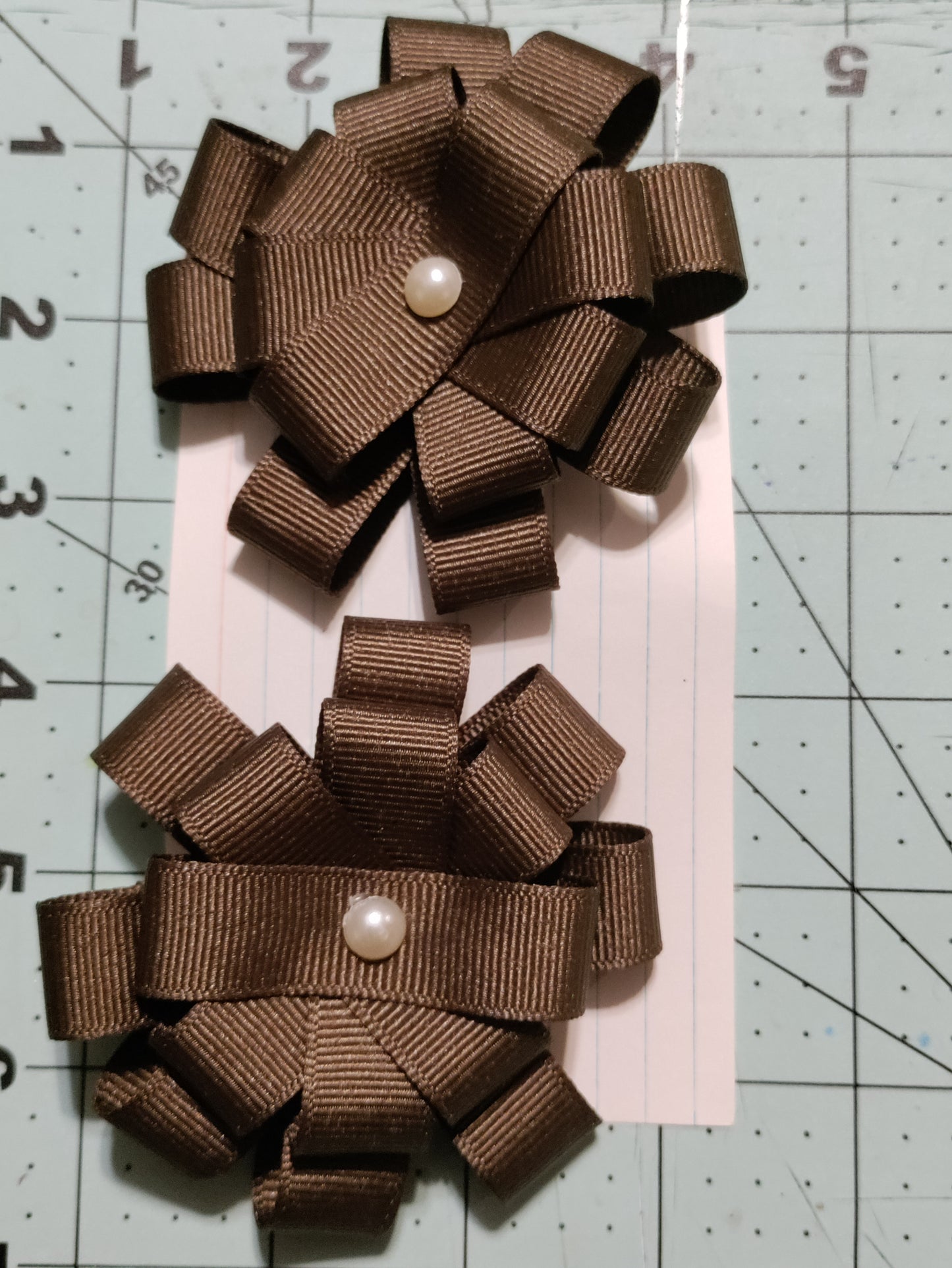 Brown Flower Hair Bow