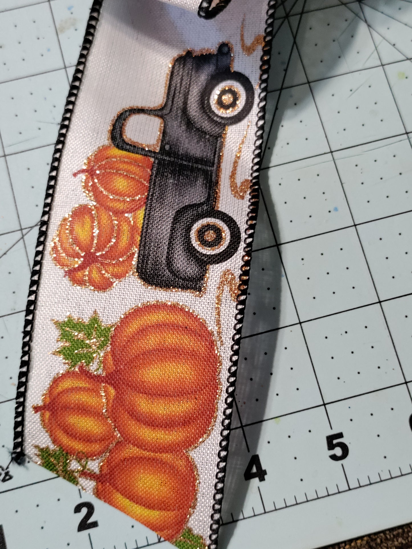 Fall Black Truck with Pumpkins Bow