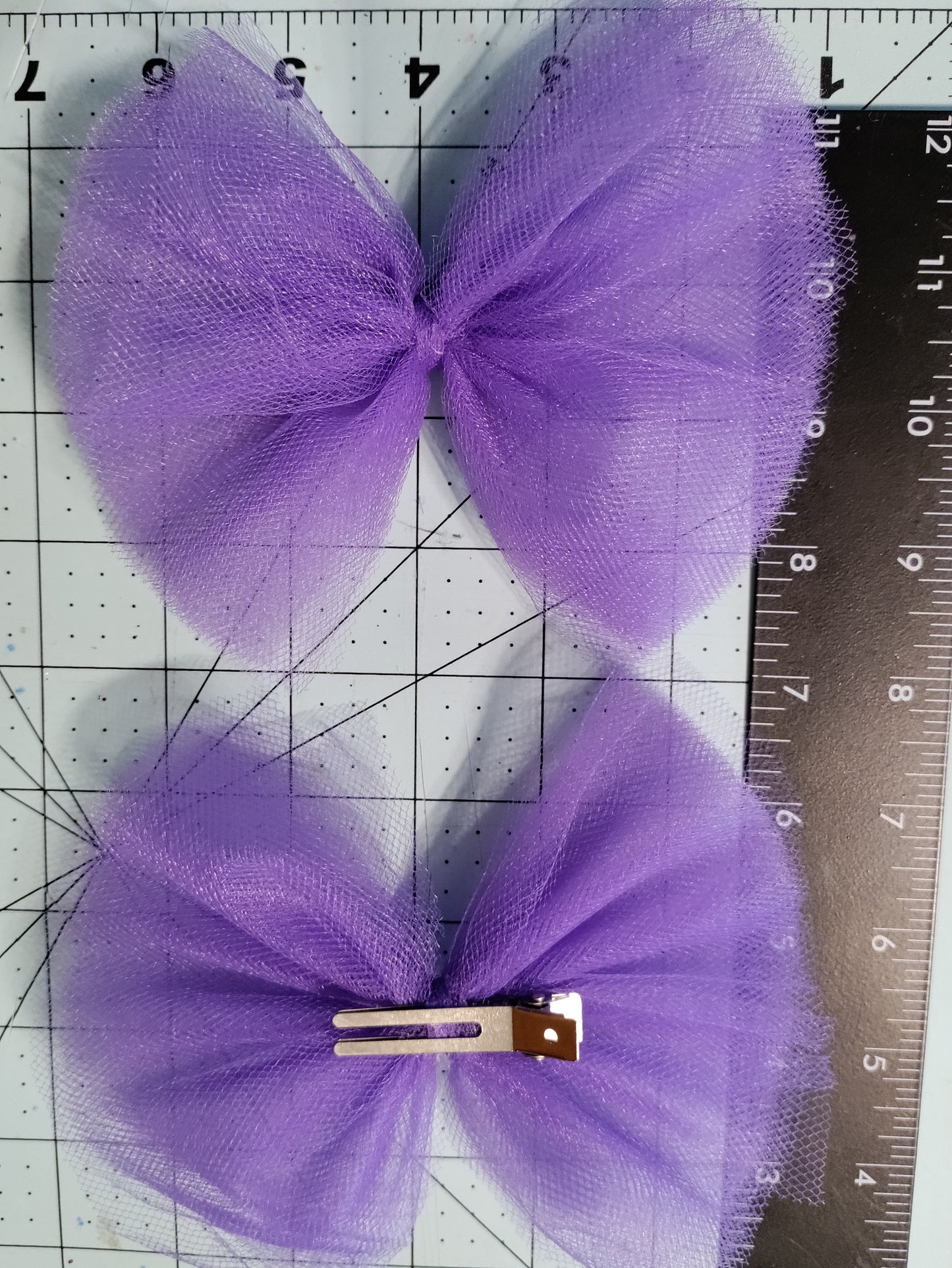 Purple Open Tulle Hair Bow