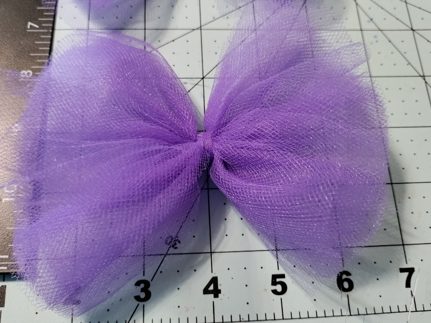 Purple Open Tulle Hair Bow