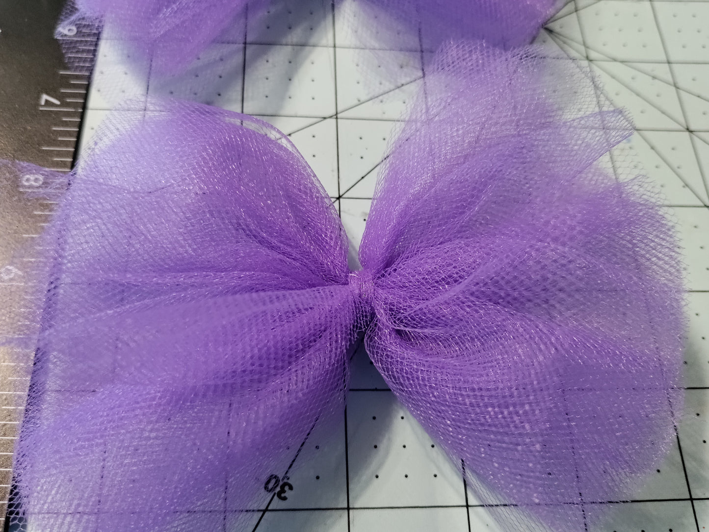 Purple Open Tulle Hair Bow