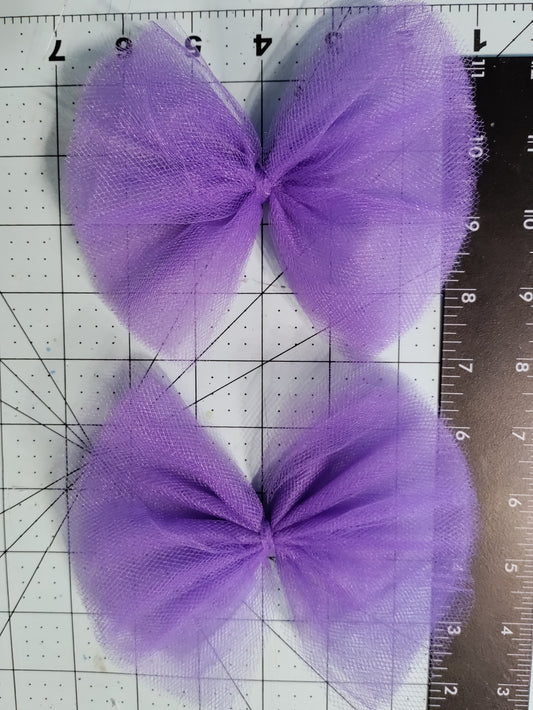 Purple Open Tulle Hair Bow