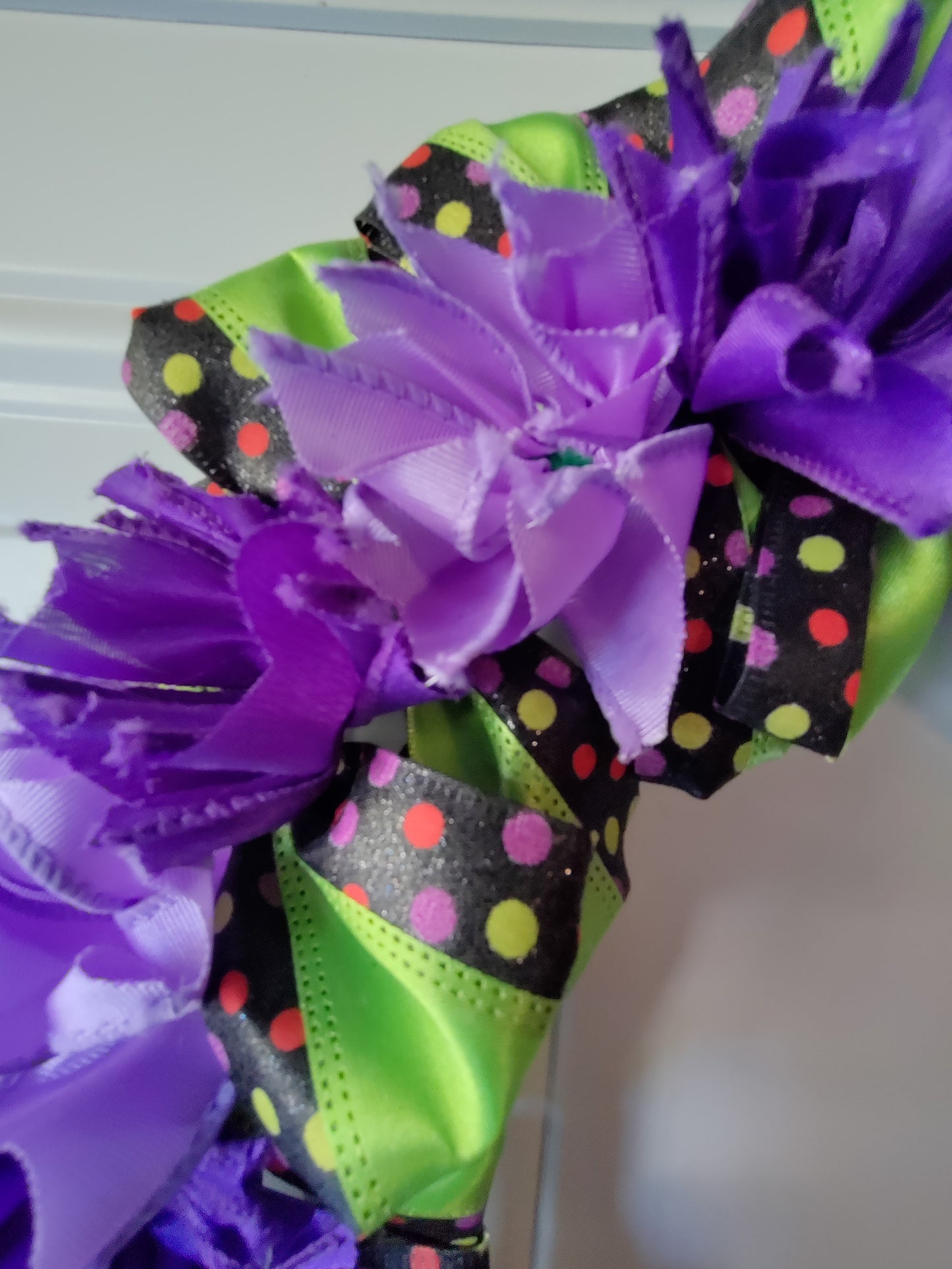 Purple and Green with Polka Dots Wreath