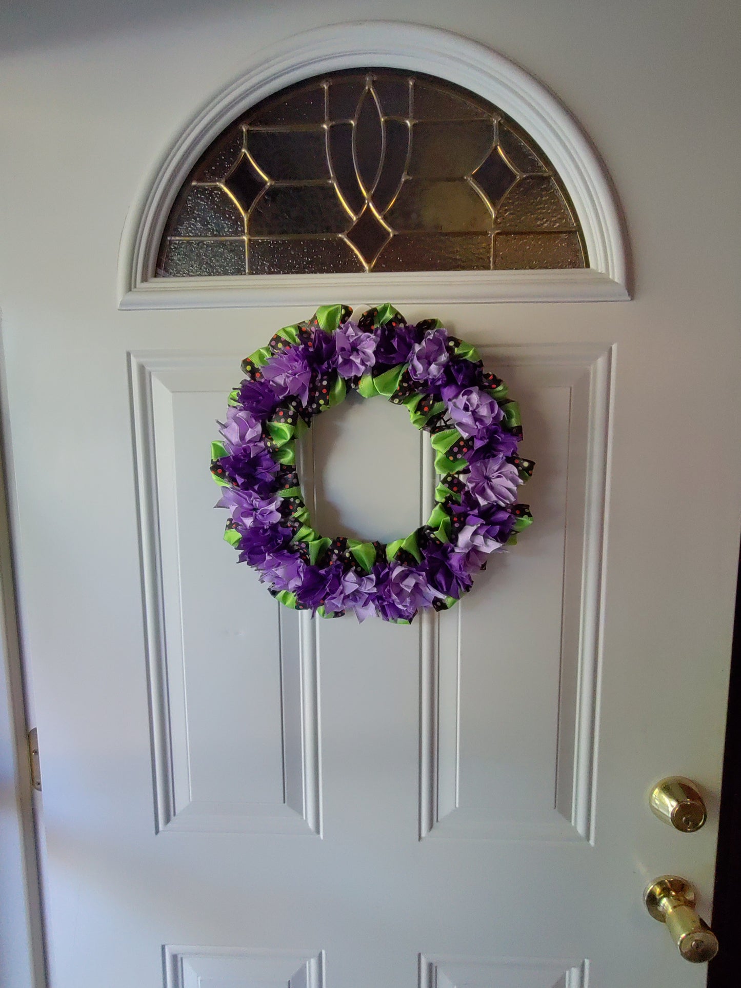 Purple and Green with Polka Dots Wreath