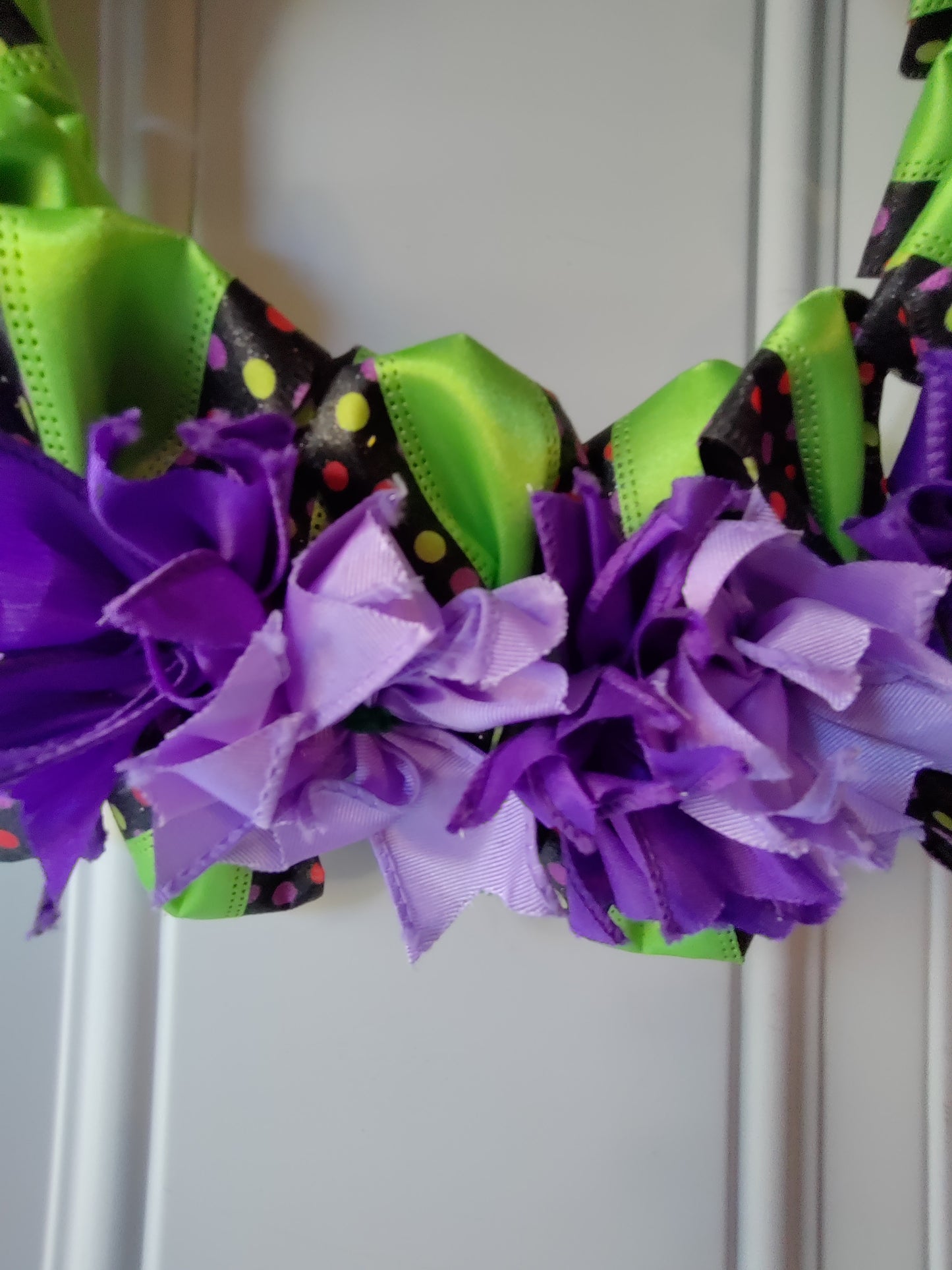Purple and Green with Polka Dots Wreath