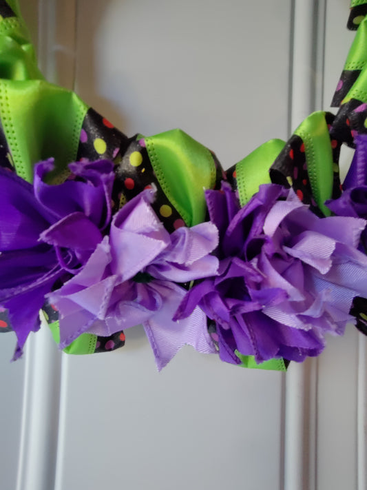 Purple and Green with Polka Dots Wreath