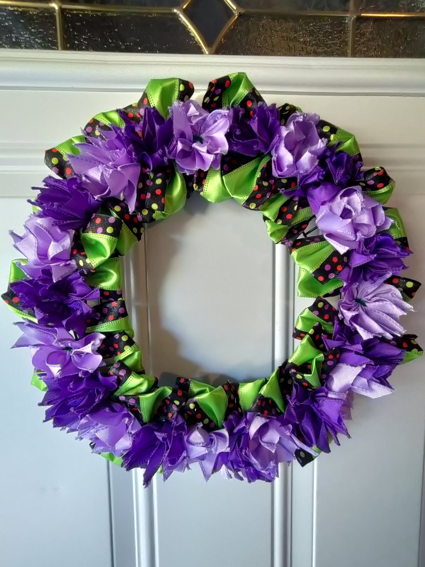 Purple and Green with Polka Dots Wreath