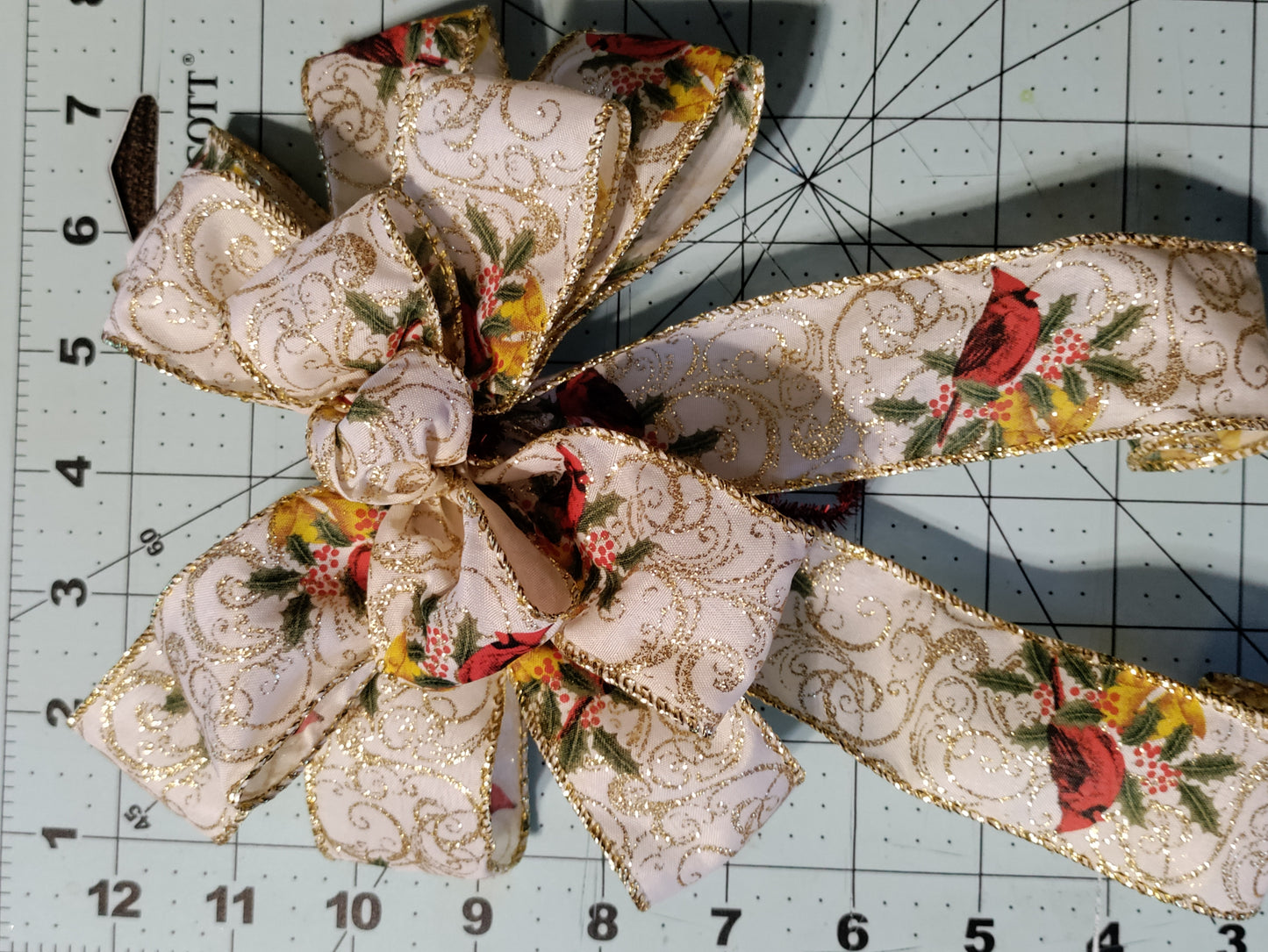 Red Cardinals with Gold Trimmings Bow
