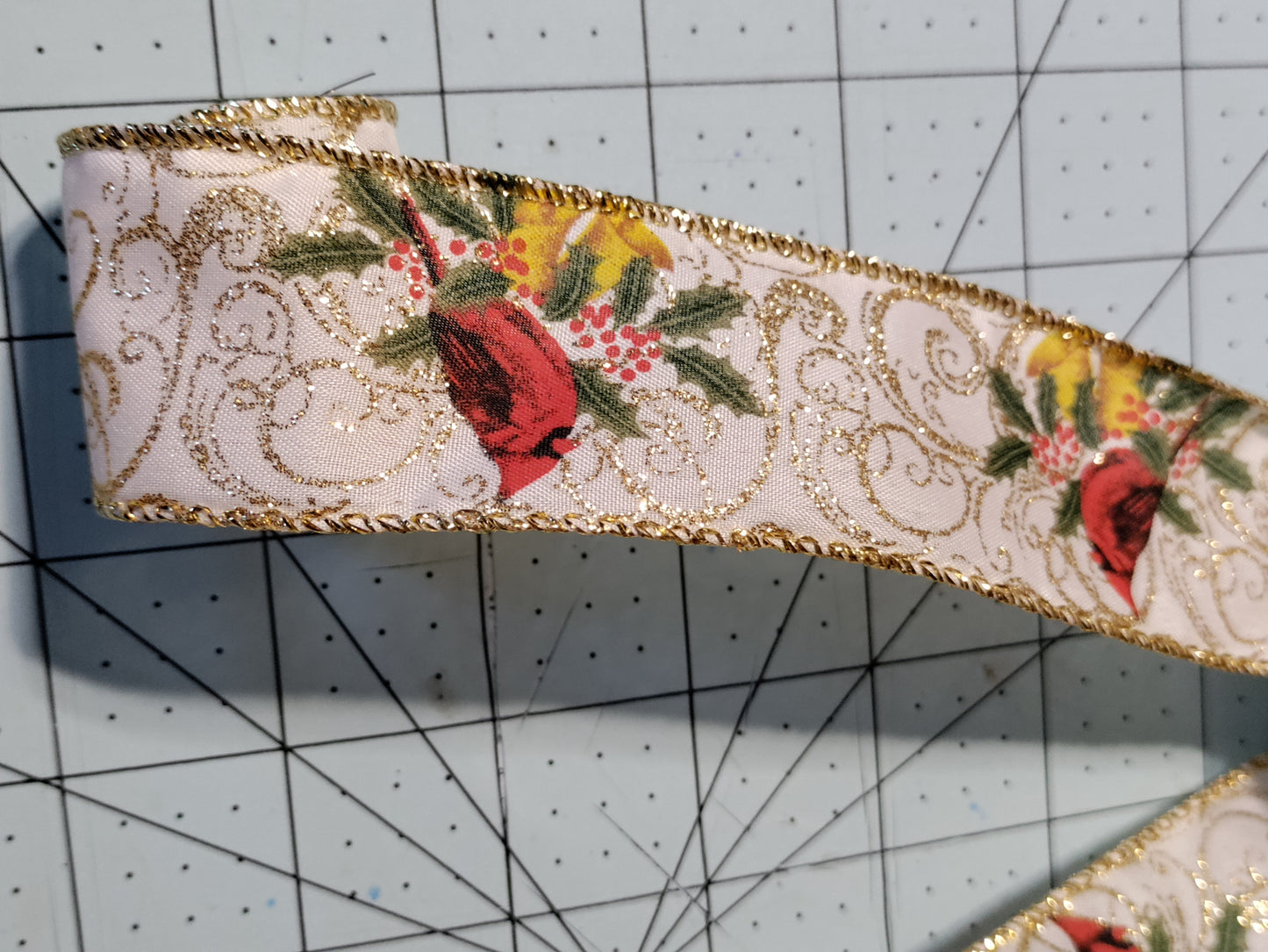 Red Cardinals with Gold Trimmings Bow