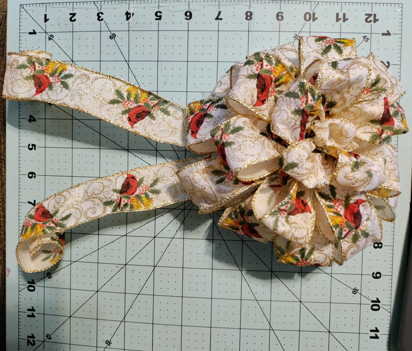 Red Cardinals with Gold Trimmings Bow
