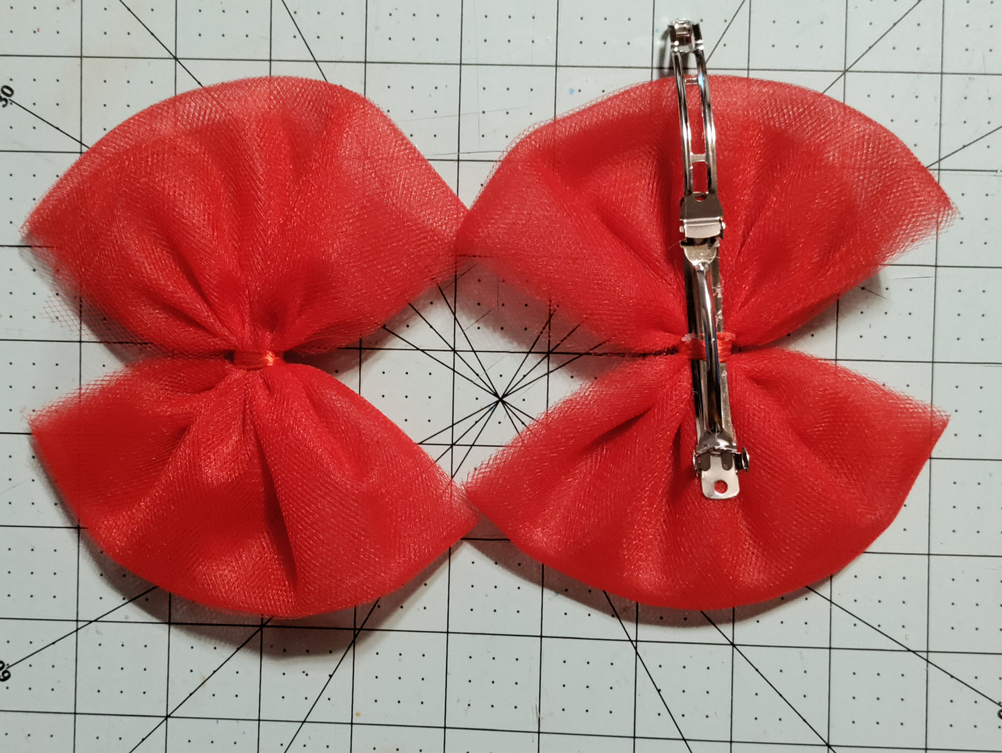 Red Tulle Hair Bow