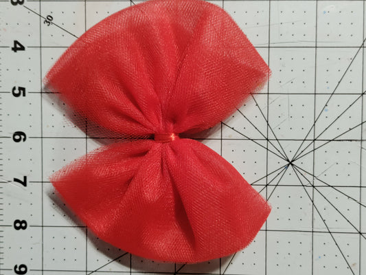 Red Tulle Hair Bow