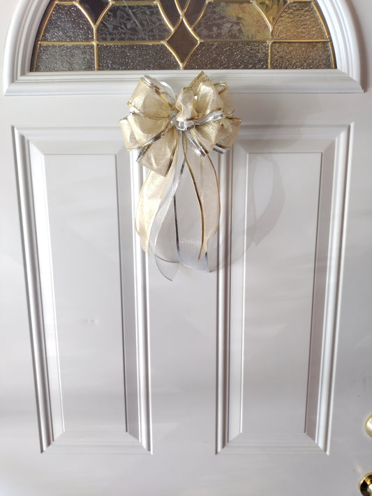 Silver and Gold Wired Bow