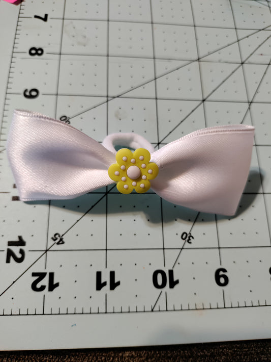 White Satin Hair Bow